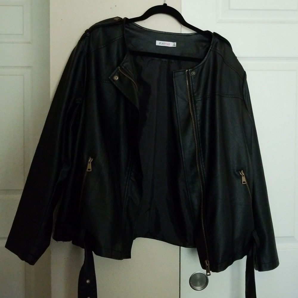 Faux leather black jacket